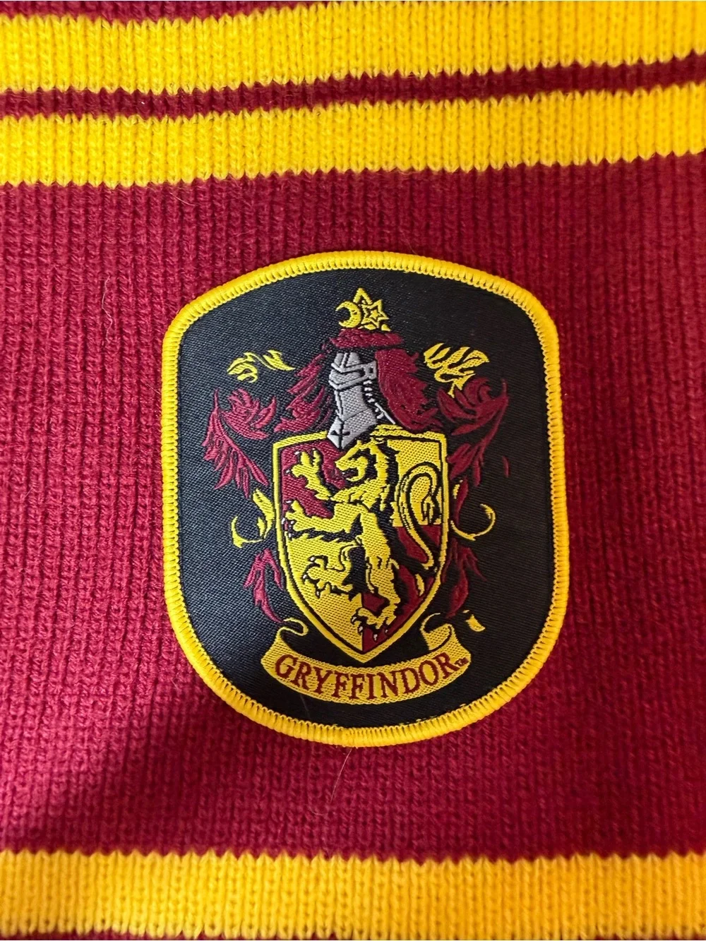 Gryffindor-Inspired Kids Knit Scarf in Maroon and Yellow